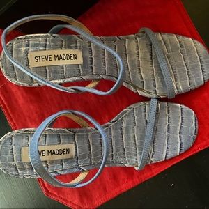 Steve Madden Blue Crocodile Strappy Stilleto Heels